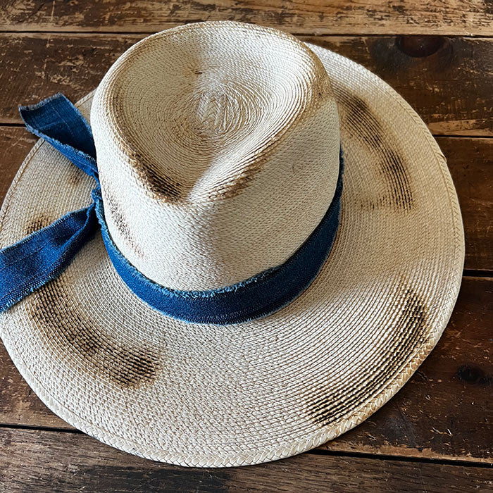 Sample: Cody Palm Hat (burned) Wide brim