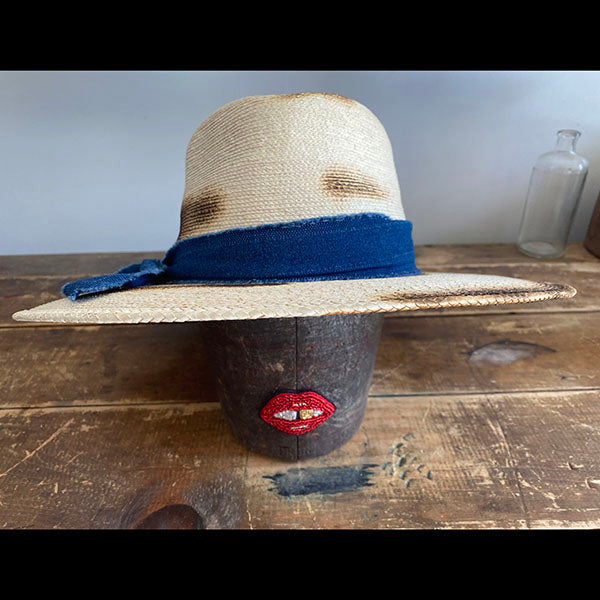 Sample: Cody Palm Hat (burned) Wide brim